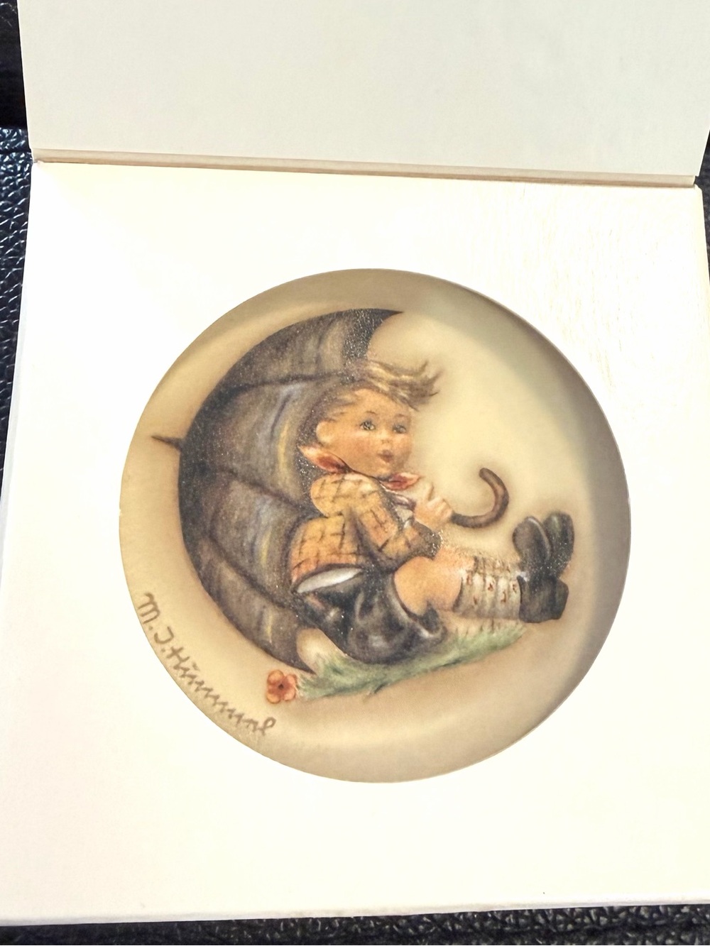 M.J Hummel 3 inch Umbrella Boy #1165 Hum 981 Goebel Germany 1996